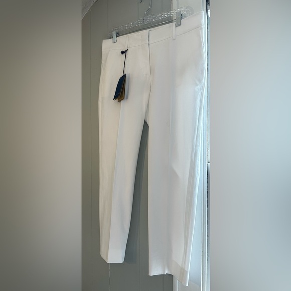 Piazza Sempione Kim White Cotton Tailored Trousers Size 10 US / IT 46 - Picture 7 of 9